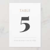 Numéro de table Minimaliste Champagne Ampersand (Devant)
