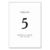 Numéro de table minimaliste classique (Dos)