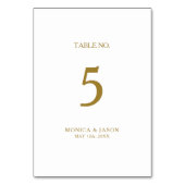 Numéro de table minimaliste classique Gold (Dos)