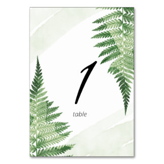 Numéro de table minimaliste de foune verte