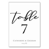 Numéro De Table Minimaliste de la typographie noire Mariage chic (Par défaut)