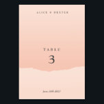 Numéro de table minimaliste de Mariage élégant<br><div class="desc">Il s'agit d'un élégant modèle de table de table mariage couleur rousse, qui sera un grand complément à votre décor de mariage. Vous pouvez personnaliser le numéro de table avec les noms de la mariée et du marié et la date de l'événement. Des articles correspondants, y compris la suite Invitation...</div>