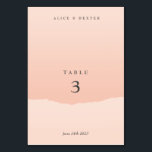 Numéro de table minimaliste de Mariage élégant<br><div class="desc">Il s'agit d'un élégant modèle de table de table mariage couleur rousse, qui sera un grand complément à votre décor de mariage. Vous pouvez personnaliser le numéro de table avec les noms de la mariée et du marié et la date de l'événement. Des articles correspondants, y compris la suite Invitation...</div>