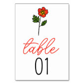 Numéro de table minimaliste du Mariage Primrose (Par défaut)
