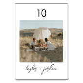 Numéro de table minimaliste du menu Photo Boho (Dos)