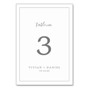Numéro de table minimaliste en argent