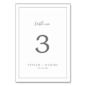 Numéro de table minimaliste en argent (Dos)