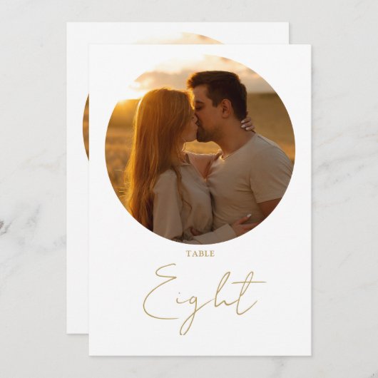 Numéro de table minimaliste Gold Modern (Devant / Derrière)