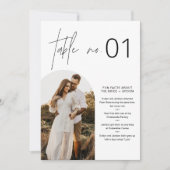 Numéro de table minimaliste HARLOW avec faits amus (Devant)