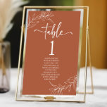 Numéro De Table Minimaliste minimaliste Mariage de feuilles en ter<br><div class="desc">Il s'agit d'un minimaliste minimaliste en Terracotta Branche Mariage feuille Numéro de table avec les noms!</div>