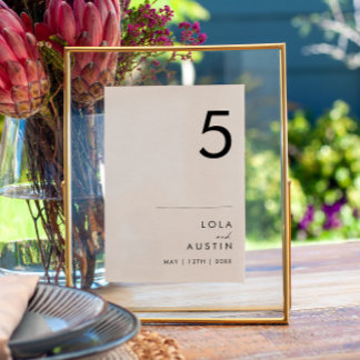 Numéro de table minimaliste moderne