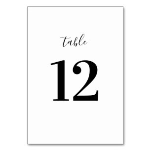 Numéro de table minimaliste moderne