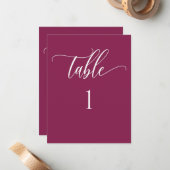 Numéro de table minimaliste moderne Berry (Devant/Arrière en situation)