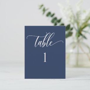 Numéro de table minimaliste moderne bleu marine