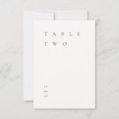 Numéro de table minimaliste moderne en ivoire (Devant)