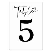 Numéro De Table Minimaliste moderne romantique élégant blanc (Dos)