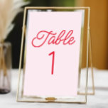 Numéro De Table minimaliste moderne rose et Mariage rouge<br><div class="desc">Il s'agit d'un minimaliste minimaliste moderne rose et Mariage rouge numéro de table!</div>