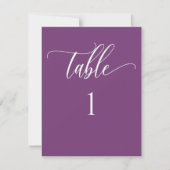 Numéro de table minimaliste moderne violet (Devant)