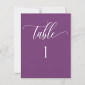 Numéro de table minimaliste moderne violet (Dos)