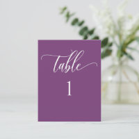 Numéro de table minimaliste moderne violet