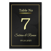 Numéro de table minimaliste noir (Dos)