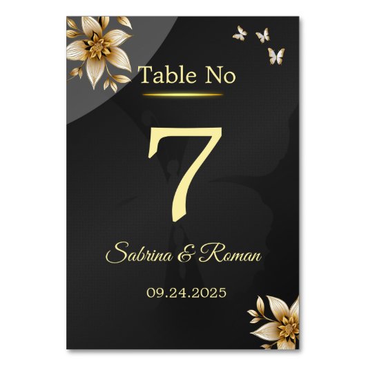 Numéro de table minimaliste noir (Par défaut)