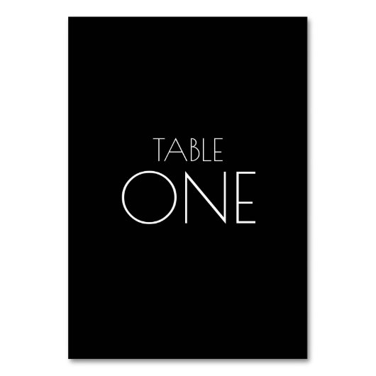 Numéro De Table Minimaliste Noir (Dos)