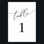 Numéro de table minimaliste noir et blanc élégant<br><div class="desc">Belle,  élégante,  moderne et minimaliste,  carte numéro de table. Entièrement personnalisable. **VEUILLEZ NOTER : Pour commander,  il vous suffit d'ajuster votre numéro de table et d'ajouter chaque numéro à votre panier séparément. Vérifiez ensuite une fois que vous avez terminé.</div>