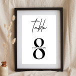 Numéro de table minimaliste simple de tableau de s<br><div class="desc">Terminez votre décor d'entreprise ou d'événement privé avec ce numéro de table minimal en noir et blanc. Utilisez cette carte de numéro de table moderne pour votre gala,  fête d'affaires ou réception de mariage,  ce design minimaliste conviendra à toutes les occasions!</div>