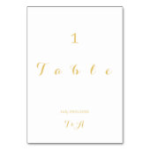 Numéro de table minimum or mariage (Dos)
