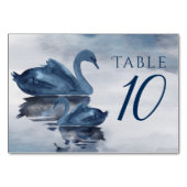 Numéro De Table Misty Reflections | Réception du cygne Dusty Blue  (Devant)