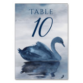 Numéro De Table Misty Reflections | Réception Dusty Blue Swan Lake (Dos)