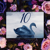 Numéro De Table Misty Reflections | Réception Dusty Blue Swan Lake
