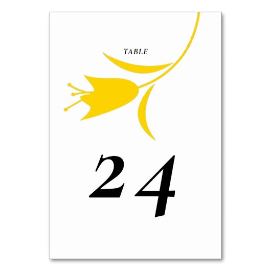 NUMÉRO DE TABLE MOD JAUNE MARIAGE TULIP (Par défaut)