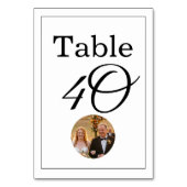 Numéro De Table Modèle avec photo personnalisable mariage (Dos)