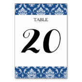 Numéro De Table Modèle bleu classique Damask (Par défaut)