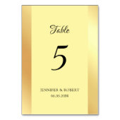 Numéro De Table Modèle de faux or écriture élégante manuscrite (Dos)