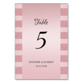 Numéro De Table Modèle de script élégant paillettes or rose modern (Dos)