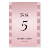 Numéro De Table Modèle de script moderne élégant paillettes or ros (Dos)