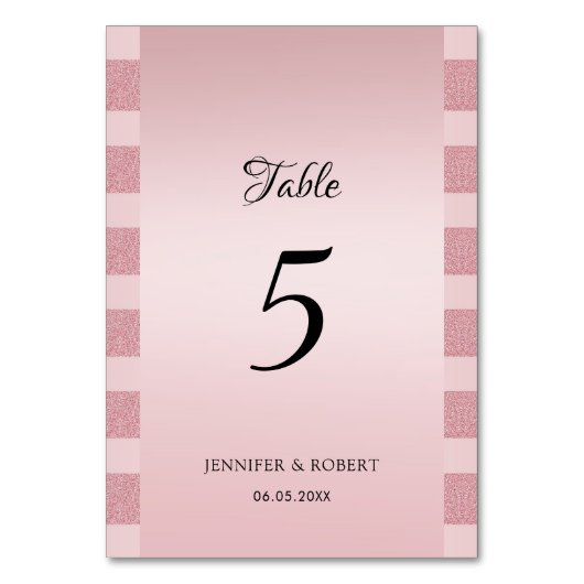 Numéro De Table Modèle de script moderne élégant paillettes or ros (Par défaut)