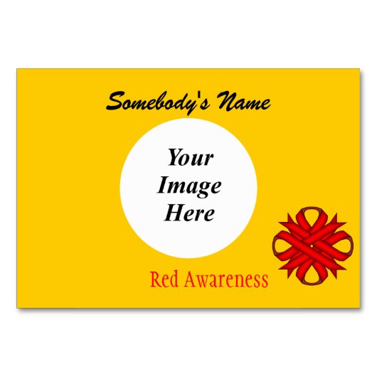 Numéro De Table Modèle du ruban de fermeture rouge (Devant)