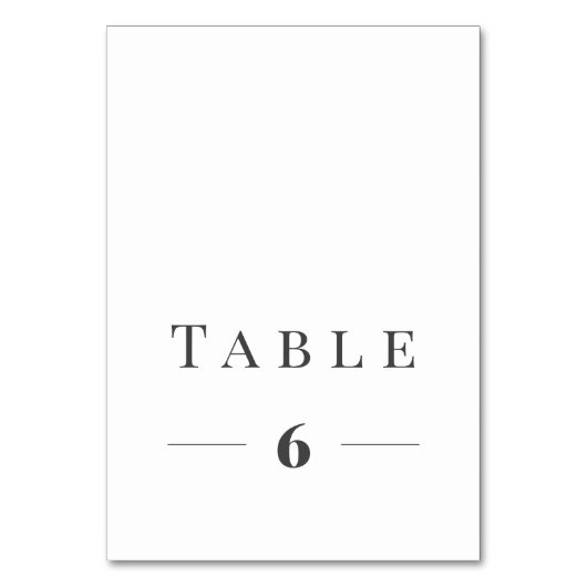 Numéro De Table Modèle élégant du numéro de tableau de texte (Dos)
