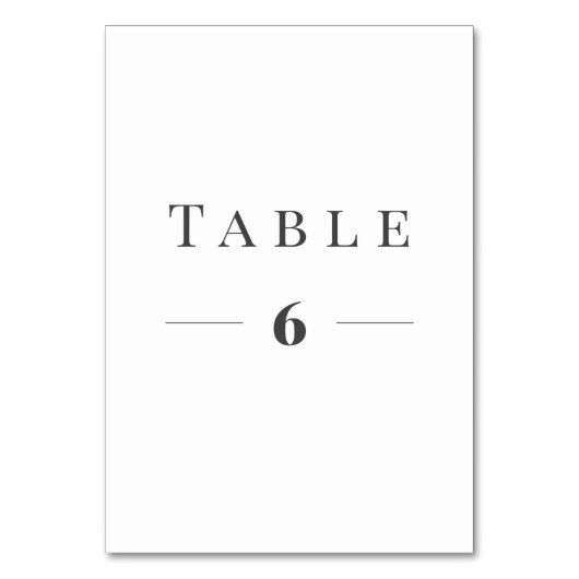 Numéro De Table Modèle élégant du numéro de tableau de texte (Par défaut)