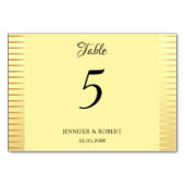 Numéro De Table Modèle élégant faux or écriture manuscrite (Dos)