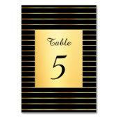 Numéro De Table Modèle élégant manuscrit noir et or (Dos)