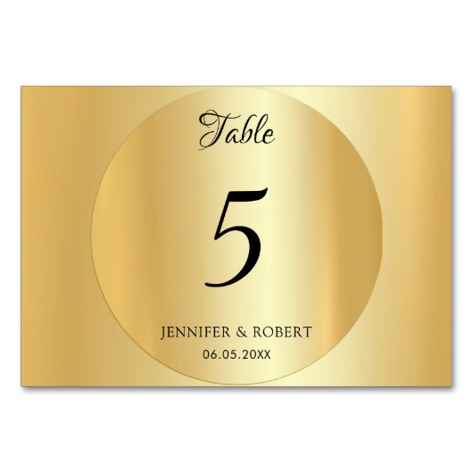 Numéro De Table Modèle élégant personnalisé faux or manuscrit (Devant)