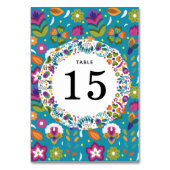 Numéro De Table Modèle floral Mariage de style mexicain (Dos)