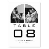 Numéro De Table Modern Arch Photo Black and White Wedding (Dos)