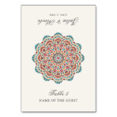 Numéro De Table Modern Artistic Motif Mandala Wedding Place Card (Par défaut)