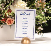 Numéro De Table Modern Blue Doodle Number Seating Chart Card